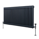Traditionell 2-kolumns radiator - 600 x 1192 mm – Antracitgrå