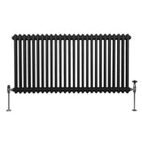 Traditionell 2-kolumns radiator - 600 x 1192 mm – Svart