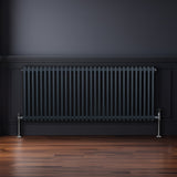 Traditionell 2-kolumns radiator - 600 x 1462 mm – Antracitgrå