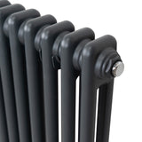 Traditionell 2-kolumns radiator - 1500 x 202 mm – Antracitgrå