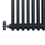 Traditionell 2-kolumns radiator - 1500 x 202 mm – Antracitgrå