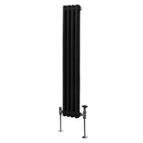 Traditionell 2-kolumns radiator - 1500 x 202 mm - Svart