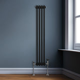 Traditionell 2-kolumns radiator - 1500 x 202 mm - Svart