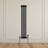 Traditionell 2-kolumns radiator - 1500 x 202 mm - Svart
