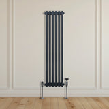 Traditionell 2-kolumns radiator - 1500 x 292 mm – Antracitgrå