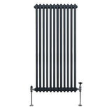 Traditionell 2-kolumns radiator - 1500 x 562 mm – Antracitgrå