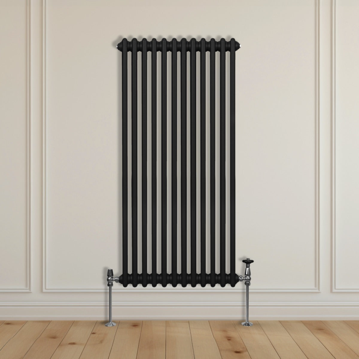 Traditionell 2-kolumns radiator - 1500 x 562 mm – Svart