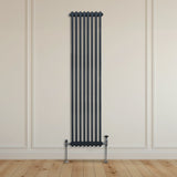 Traditionell 2-kolumns radiator - 1800 x 382 mm – Antracitgrå