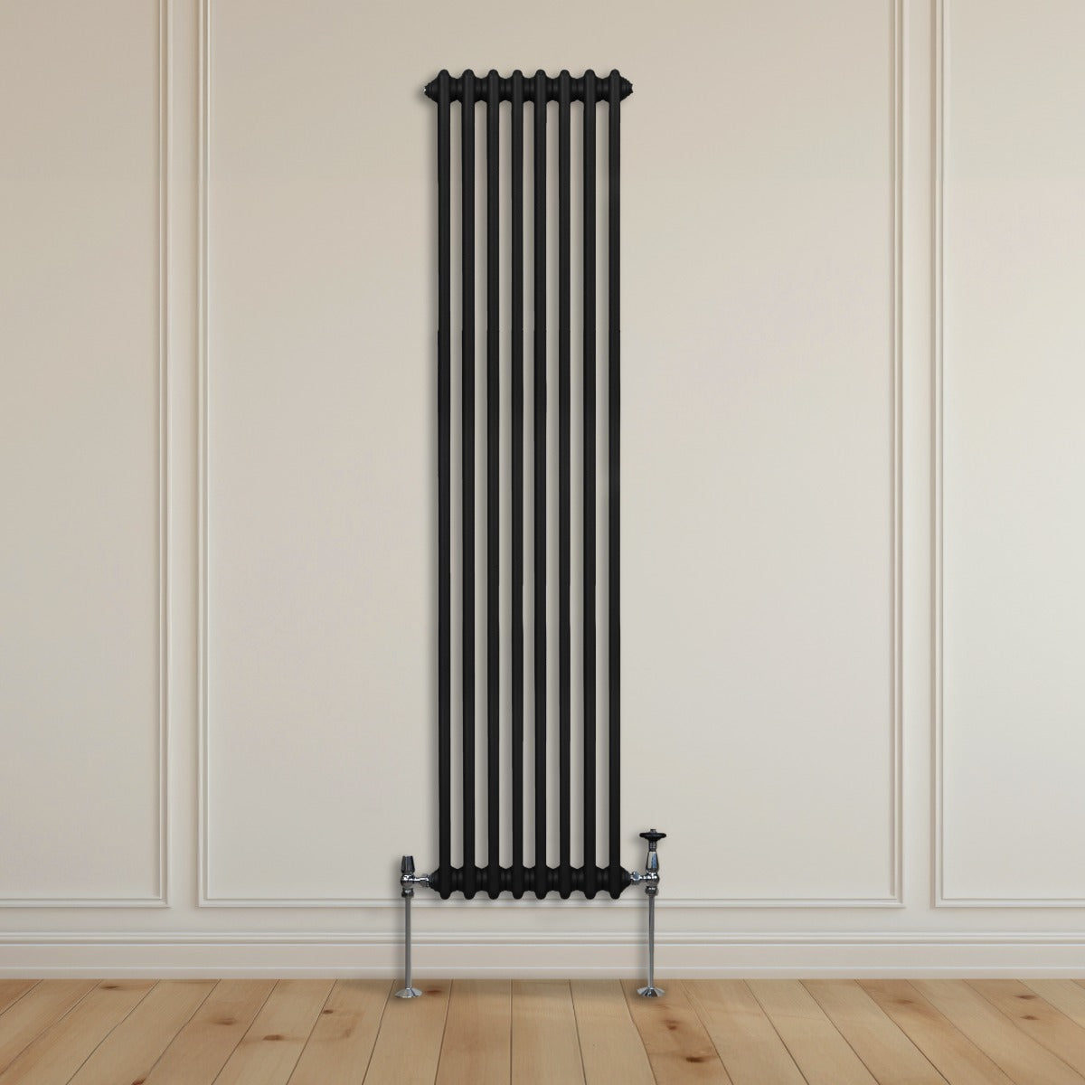 Traditionell 2-kolumns radiator - 1800 x 382 mm – Svart
