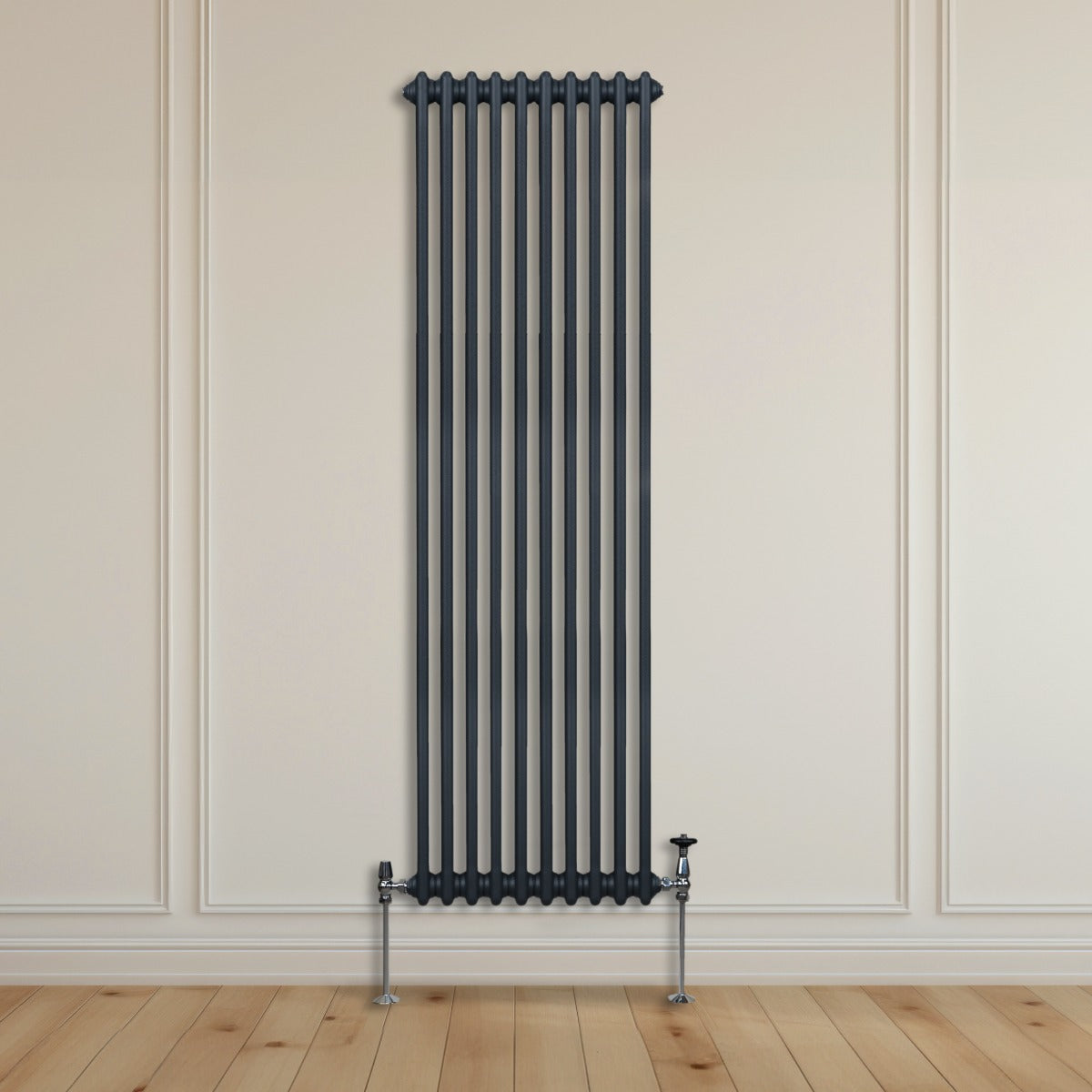 Traditionell 2-kolumns radiator - 1800 x 472 mm – Antracitgrå