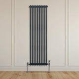 Traditionell 2-kolumns radiator - 1800 x 472 mm – Antracitgrå