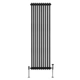 Traditionell 2-kolumns radiator - 1800 x 472 mm – Svart