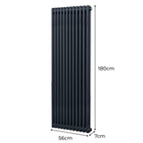 Traditionell 2-kolumns radiator - 1800 x 562 mm – Antracitgrå