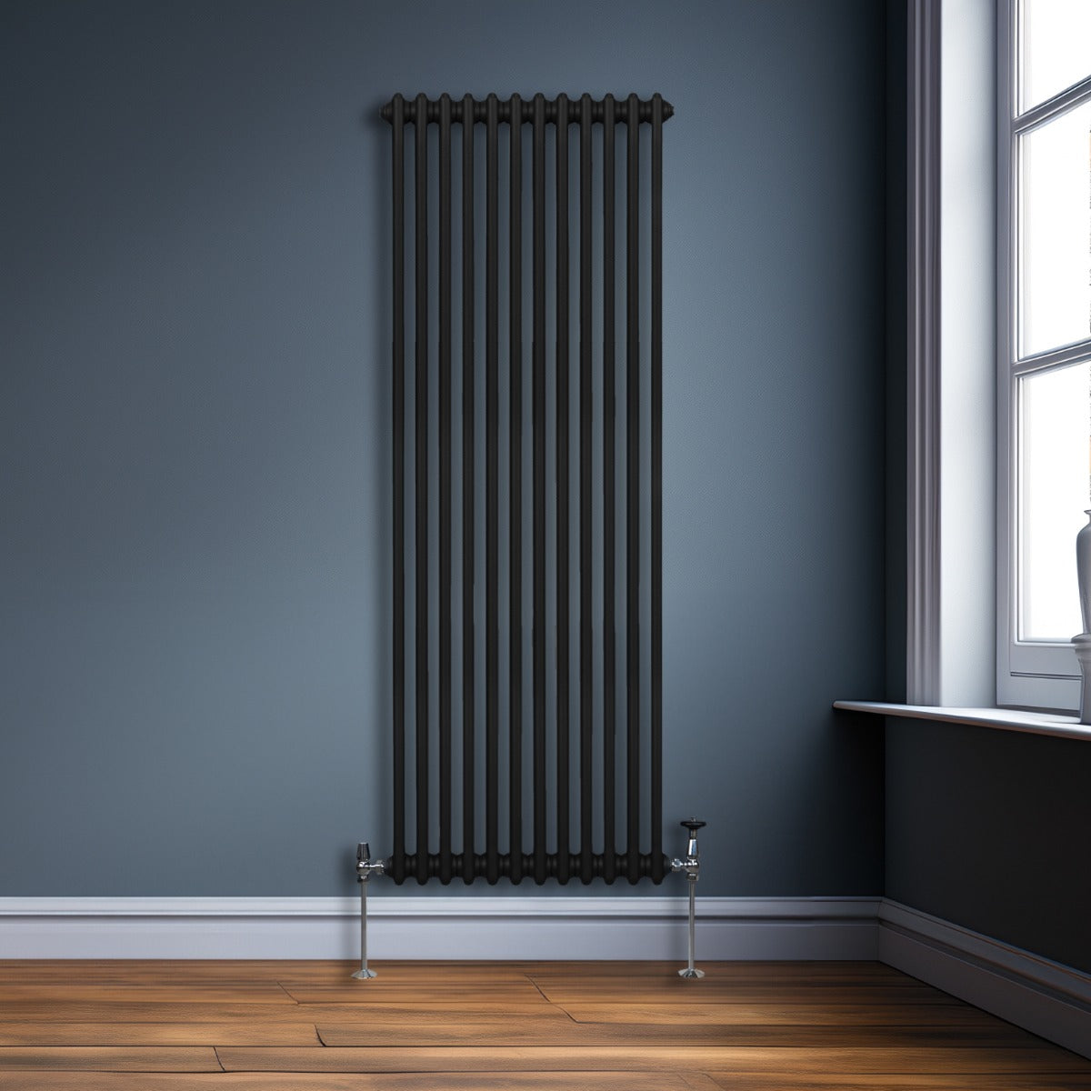 Traditionell 2-kolumns radiator - 1800 x 562 mm – Svart