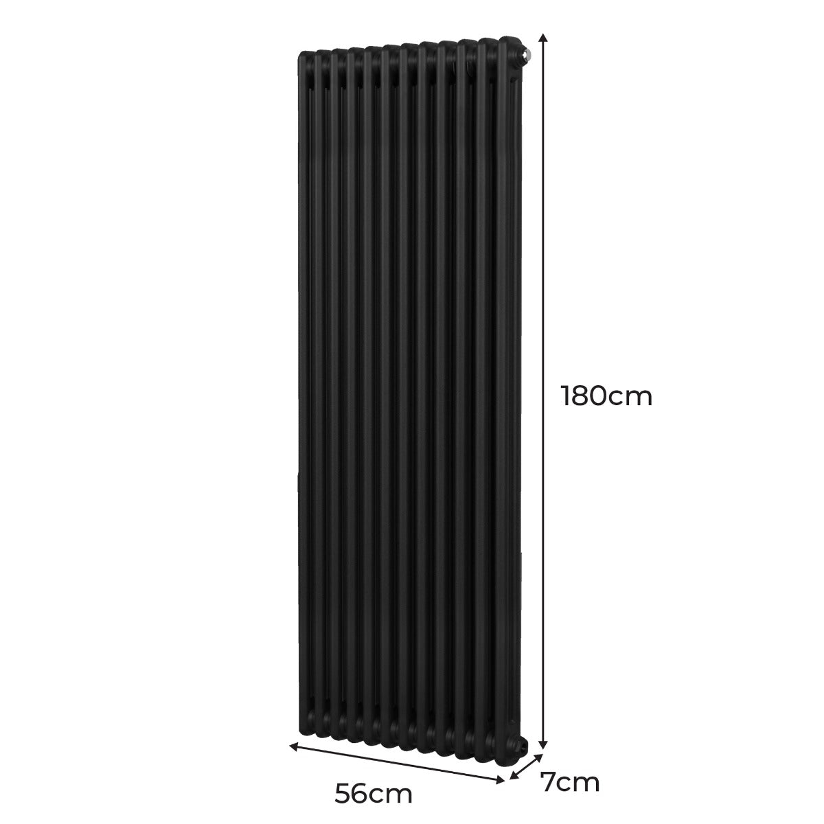 Traditionell 2-kolumns radiator - 1800 x 562 mm – Svart