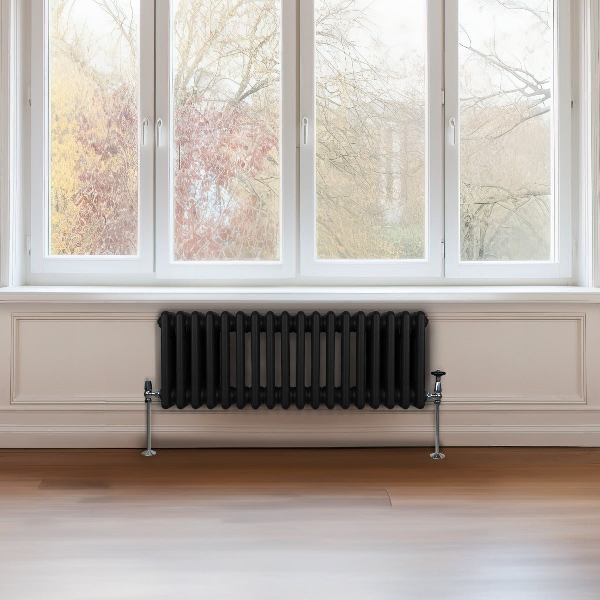 Traditionell 3-kolumns radiator - 300 x 832 mm – Svart