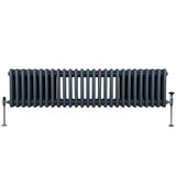 Traditionell 3-kolumns radiator - 300 x 1192 mm – Antracitgrå
