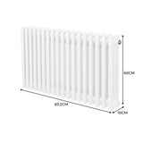 Traditionell 3-kolumns radiator - 600 x 832 mm – Vit