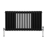 Traditionell 3-kolumns radiator - 600 x 1012 mm – Svart
