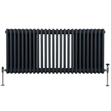 Traditionell 3-kolumns radiator - 600 x 1192 mm – Antracitgrå