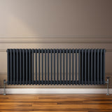 Traditionell 3-kolumns radiator - 600 x 1462 mm – Antracitgrå