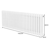 Traditionell 3-kolumns radiator - 600 x 1462 mm – Vit