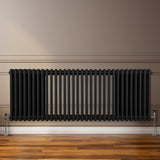 Traditionell 3-kolumns radiator - 600 x 1462 mm – Svart