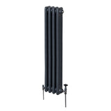 Traditionell 3-kolumns radiator - 1500 x 202 mm – Antracitgrå