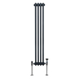 Traditionell 3-kolumns radiator - 1500 x 202 mm – Antracitgrå