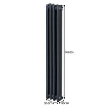 Traditionell 3-kolumns radiator - 1800 x 202 mm – Antracitgrå