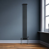 Traditionell 3-kolumns radiator - 1800 x 202 mm – Svart