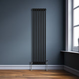 Traditionell 3-kolumns radiator - 1800 x 382 mm – Svart