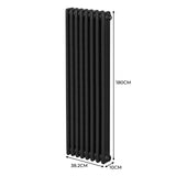 Traditionell 3-kolumns radiator - 1800 x 382 mm – Svart