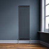 Traditionell 3-kolumns radiator - 1800 x 472 mm – Antracitgrå