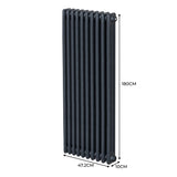 Traditionell 3-kolumns radiator - 1800 x 472 mm – Antracitgrå