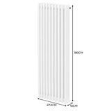 Traditionell 3-kolumns radiator - 1800 x 472 mm – Vit