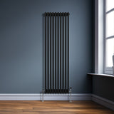 Traditionell 3-kolumns radiator - 1800 x 472 mm – Svart