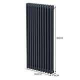 Traditionell 3-kolumns radiator - 1800 x 562 mm – Antracitgrå