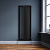 Traditionell 3-kolumns radiator - 1800 x 562 mm – Svart