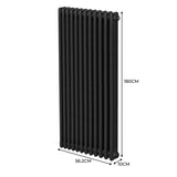 Traditionell 3-kolumns radiator - 1800 x 562 mm – Svart