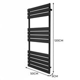 Handdukstork med Platta Paneler - 1200mm x 500mm - Svart