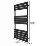 Handdukstork med Platta Paneler - 1200mm x 600mm - Svart