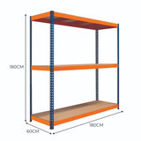 S-Rax Hyllsystem - 180cm x 180cm x 60cm – 3 Hyllplan