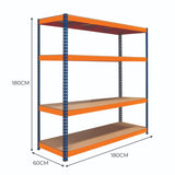 S-Rax Hyllsystem - 180cm x 180cm x 60cm – 4 Hyllplan