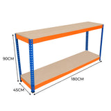 Arbetsbänk S-Rax med 2 nivåer - 180cm x 45cm x 90cm