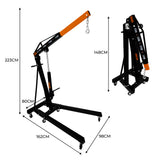 Set med hydraulisk motorlyft på 2 ton och lastbalanserare