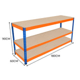 Arbetsbänk S-Rax med 3 nivåer - 180cm x 60cm x 90cm