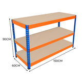 Arbetsbänk S-Rax med 3 nivåer - 150cm x 60cm x 90cm
