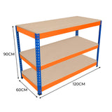 Arbetsbänk S-Rax med 3 nivåer - 120cm x 60cm x 90cm