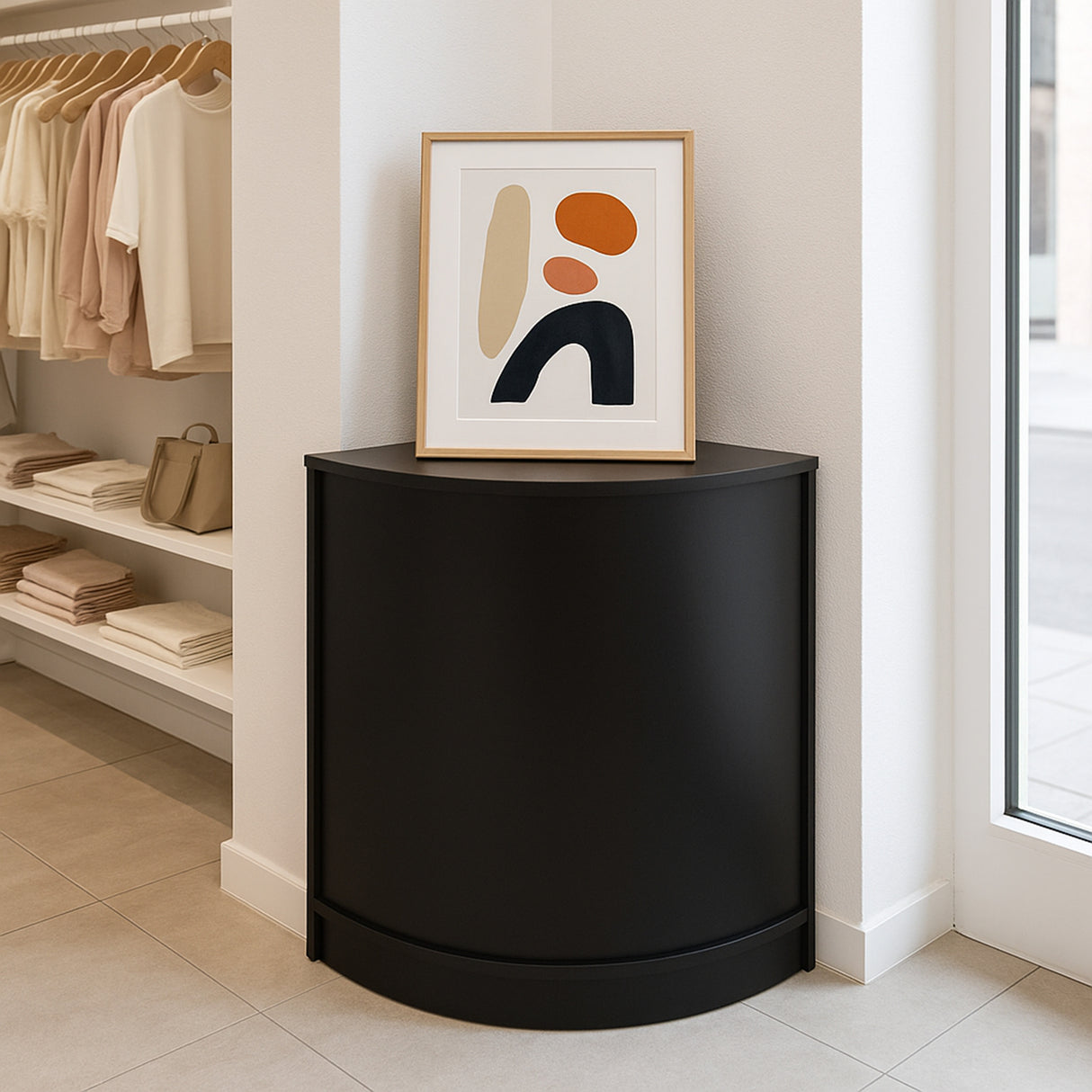 CM60 Hörndisk för butik – Svart